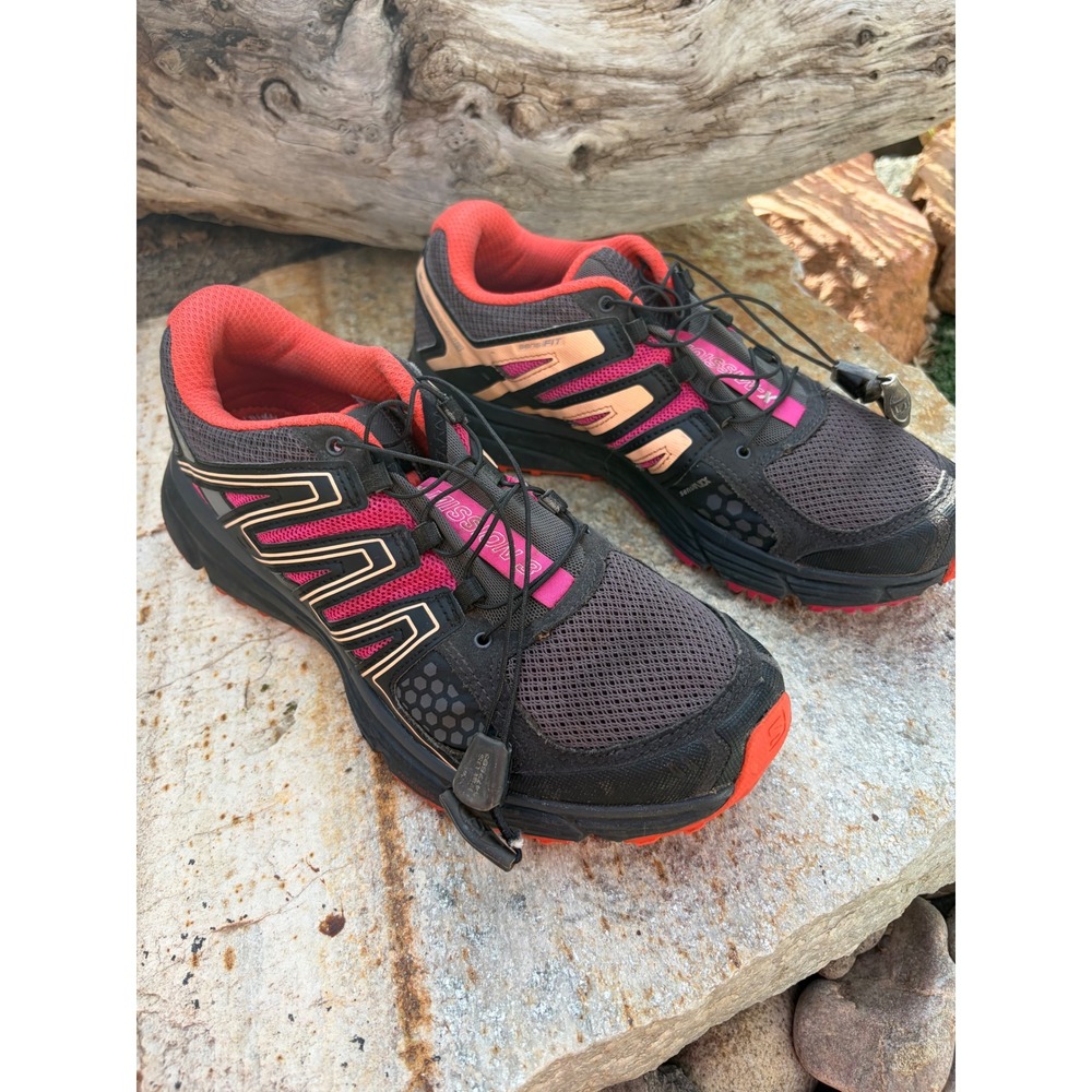 Salomon X-Mission 3 Womens Trail Running Shoes Black Pink Orange 393258 Size 8.5